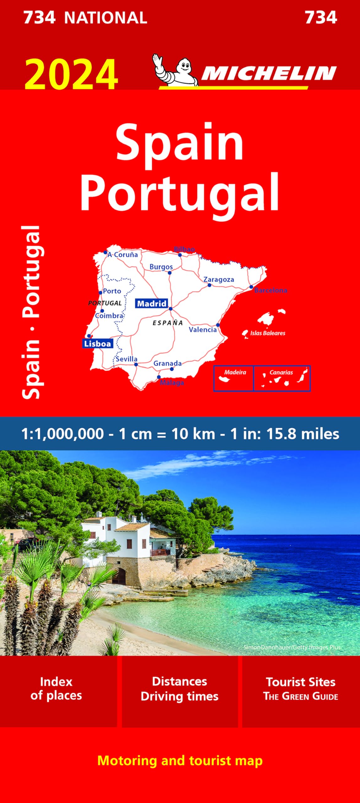 מפת ספרד ופורטוגל 734 2024 מישלן 